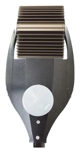 Smart Street Light seen from above, showing the heat-sink fins
